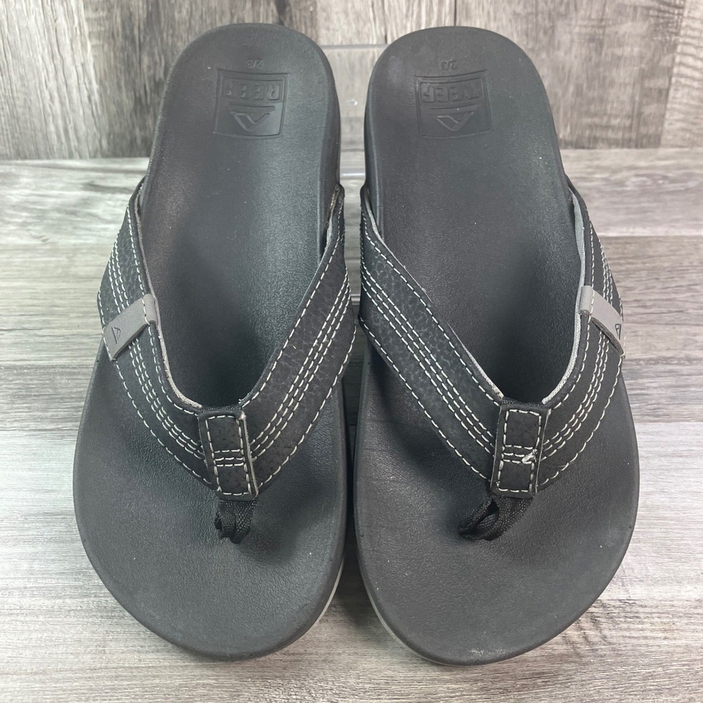 Reef Kids Cushion Phantom Black Grey Flip Flop Sandals Size 2/3 Youth